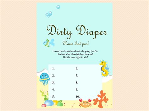 printable dirty diaper game printable templates