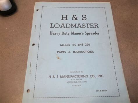 hs parts  instructions model   heavy duty manure spreader ebay