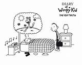 Wimpy Diary Coloring sketch template