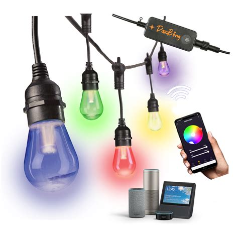 smart outdoor string lights ft smart led bulbs wi fi color changing