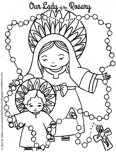 lady   rosary coloring page coloring pages color
