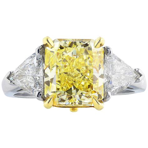 carat radiant fancy yellow diamond ring  sale  stdibs