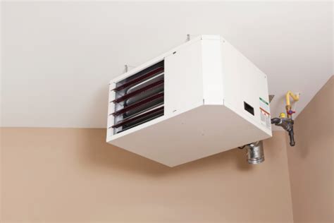 forced air natural gas ceiling mounted garage heater stock photo  image  istock