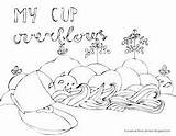 Coloring Cup Psalm Overflows Kids Pages Color Blessings Crafts Choose Board sketch template