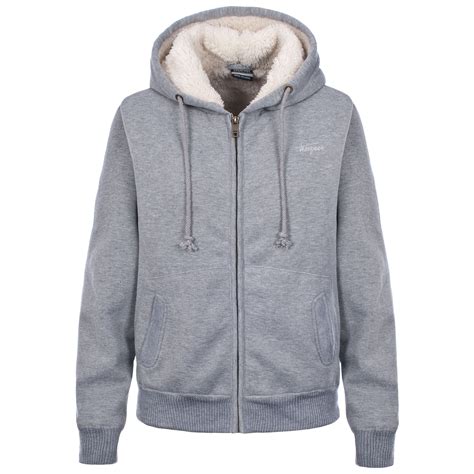 trespass pockets louisa womens faux fur lined hoodie ebay