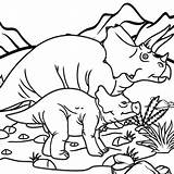 Baby Coloring Triceratops Pages Mom Dinosaur sketch template