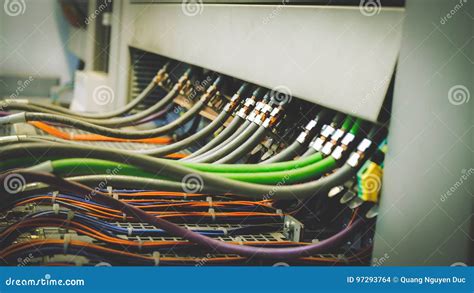 plc wires stock photo image   green electricity