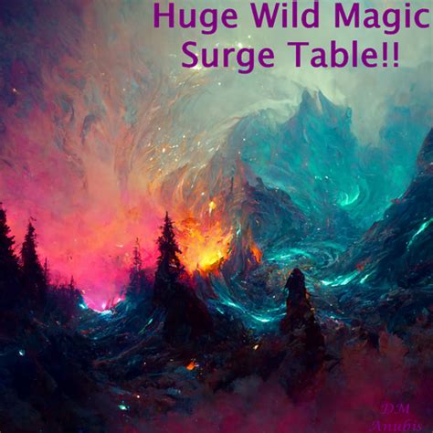 huge wild magic surge table roll marketplace digital goods