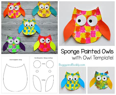 sponge painted owl craft  kids  owl template haleys vintage