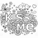 Coloring Kiss Ecriture Droits Vecteur Adulte Abstraites Papillon Kus Boek Volwassenen Gratuit Oiseau Enveloppe Coeurs Valentin Flèche Livres Artigo Mandalas sketch template