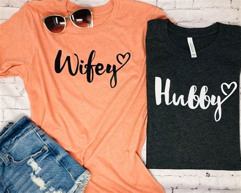 Hubby Wifey Shirts Honeymoon Shirts Mr And Mrs Shirt Set Mr Etsy