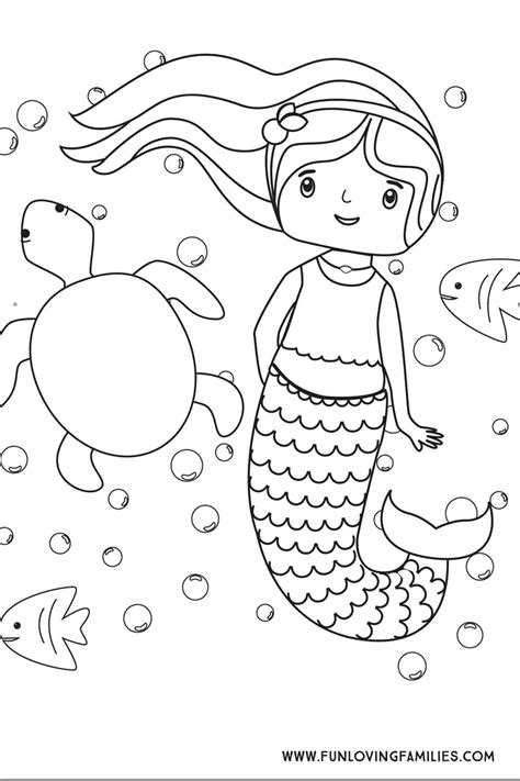 easy printable mermaid coloring pages
