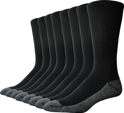 The Sock Crew Mens 8 Pair Pack Crew Work Socks With Cushion Sole Arch