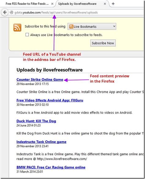 create rss feed  youtube channel