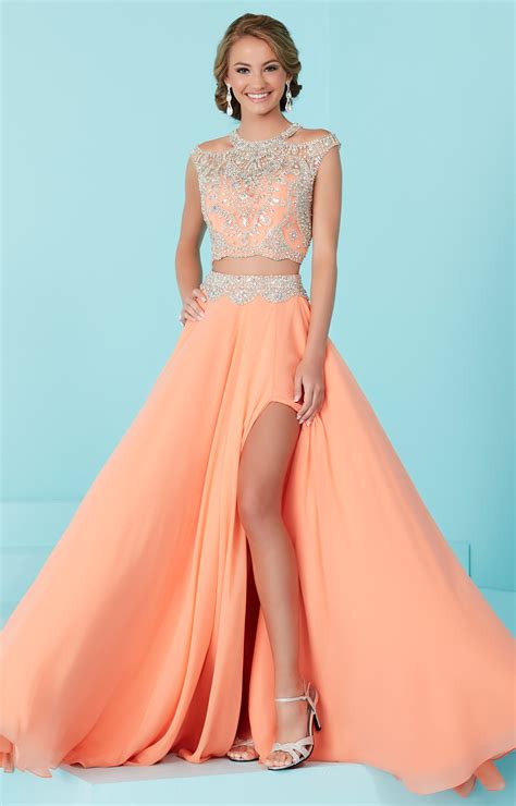 Tiffany Designs 16202 2 Piece Dress With High Slit Prom