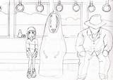Coloring Spirited Away Pages Chihiro Inking Char Started Favorite Which So sketch template
