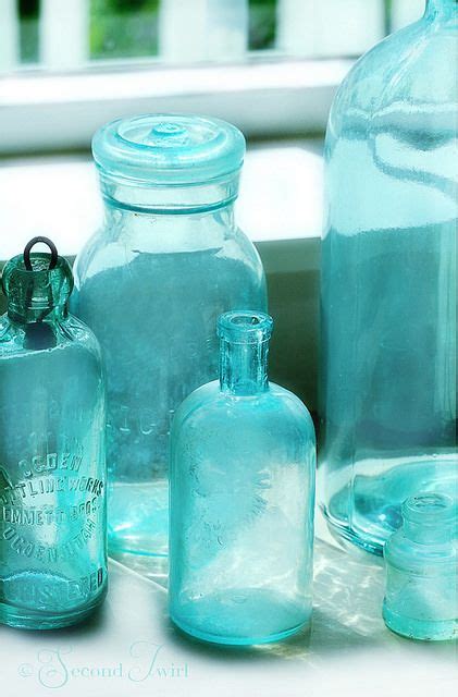 Vintage Sea Glass Blue Bottles Blue Bottle Antique