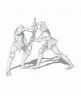 Sword Fight Drawing Getdrawings Clipart sketch template