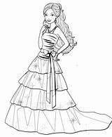 Coloring Pages Barbie Fashion Dress Girls Girl Dresses Drawing Model Little Printable Vintage Print Beautiful Colouring Color Sheets Adult Doll sketch template