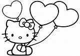 Coloring Balloon Pages Kitty Hello Kids sketch template