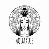 Aquarius Verseau Signe Horoscope Zodiaque Adulte Fille 30seconds Pisces sketch template