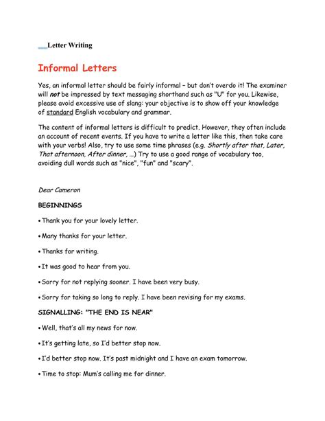calameo informal letter