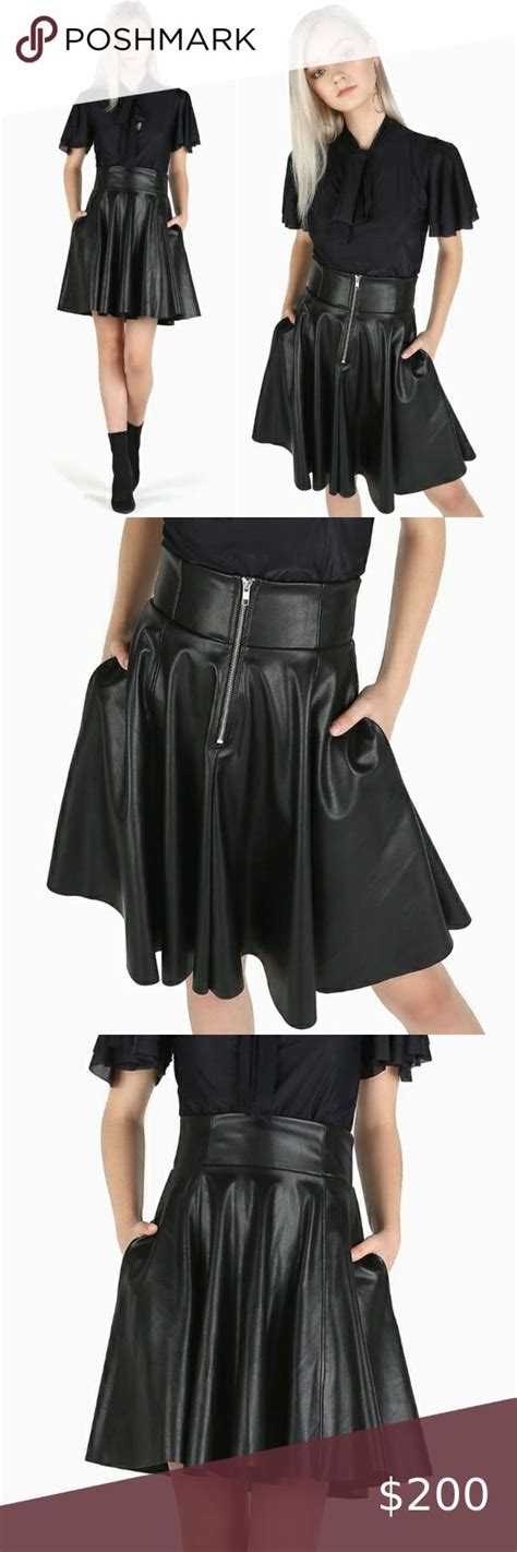 new🎃blackmilk xl faux leather high waist zip skirt high waisted
