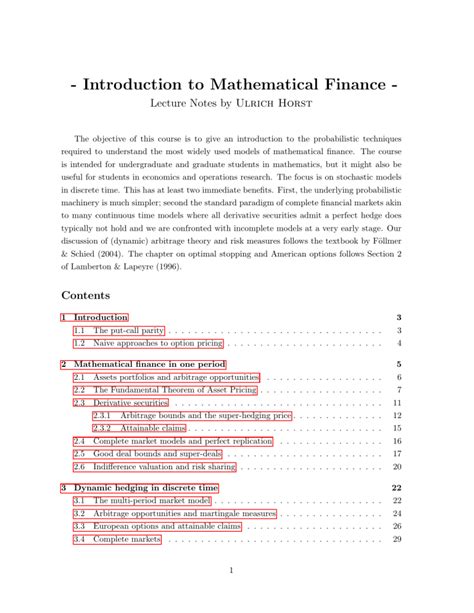 introduction  mathematical finance