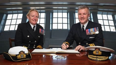 royal navy s first female admiral takes command