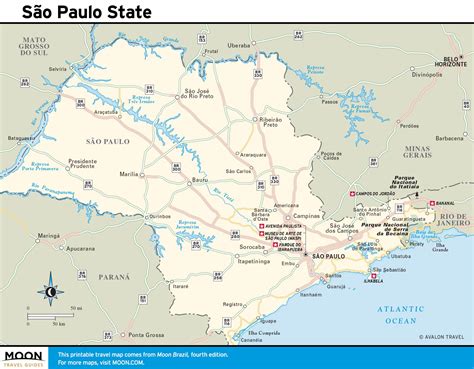 Sao Paulo State Map São Paulo State Map Brazil