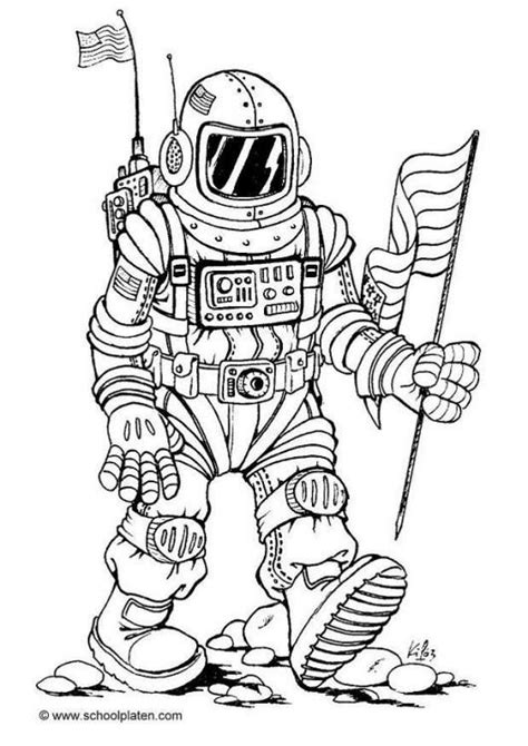 coloring page astronaut space theme pinterest astronauts space