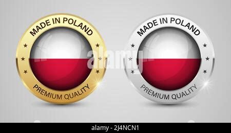 poland  labels  english   polish languages quality mark vector icon