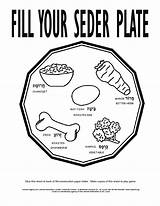 Seder Plate Passover Coloring School Sunday Activities Pages Crafts Children Meal Kids Feast Drawing Lord Week Sedar Preschool Plates Fill sketch template