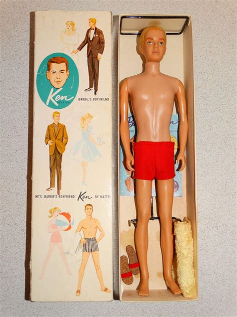 Vintage Blonde Flocked Hair Ken Doll W Box From Toyscoutjunction On