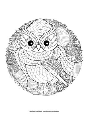 printable snowy owl coloring page fight