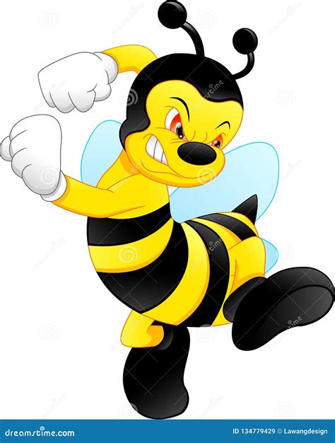 angry bee cartoon editorial stock image illustration  angry