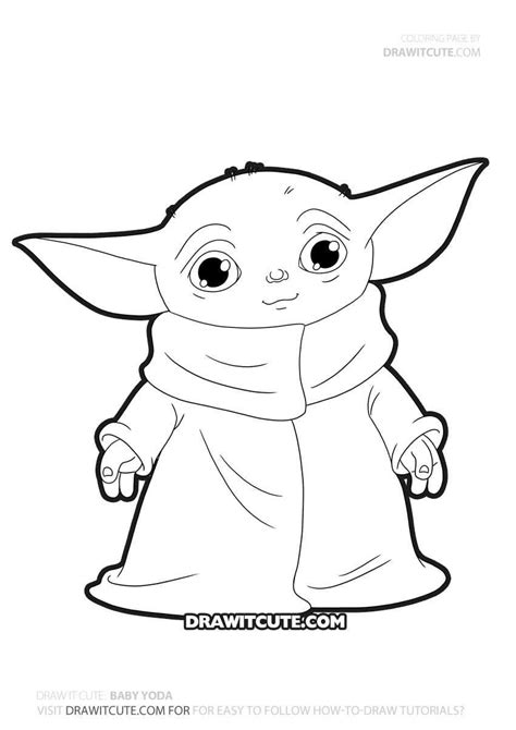 star wars baby yoda kleurplaat