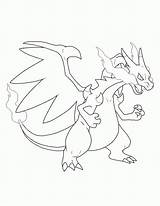 Coloring Charizard Mega Pages Template Sketch sketch template
