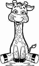 Giraffe Coloring Cute Baby Pages Drawing Staying Printable Getdrawings Wecoloringpage Animal sketch template