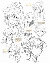 Anime Hair Drawing Reference Girl Manga Short Tutorial References Draw Poses Sketches Artists sketch template