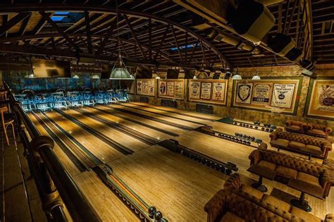 vintage  bowling alley  restored  spectacular steampunk decor
