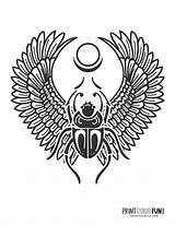 Ancient Scarab Beetle Horus Eye sketch template