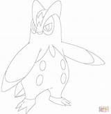 Coloring Prinplup Pages Empoleon Popular Drawing sketch template