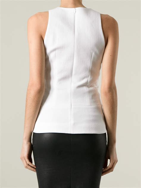 victoria beckham sleeveless fitted blouse in white lyst