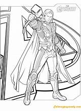 Avengers Pages Thor Coloring Color Hammer Mjolnir Print sketch template