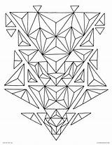 Coloring Pages Geometric Abstract Triangle Color Adults Printable Triangles sketch template
