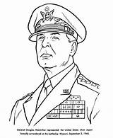 Coloring Pages Veterans General Macarthur War Douglas Drawing Military Sheets Printable Clipart Pacific Theater Clip Kids Library Popular Honkingdonkey sketch template