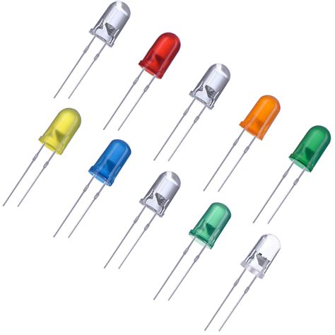 pieces clear led light emitting diodes led lamp assorted kit  colors  mm amazoncouk