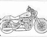 Harley Davidson Sportster 1200 Coloring Disimpan Dari Pages Motorcycle sketch template