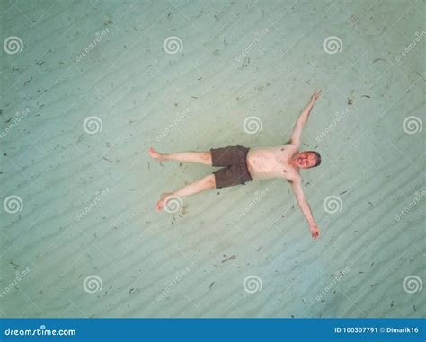 adult man float  sea water stock image image  girl pool